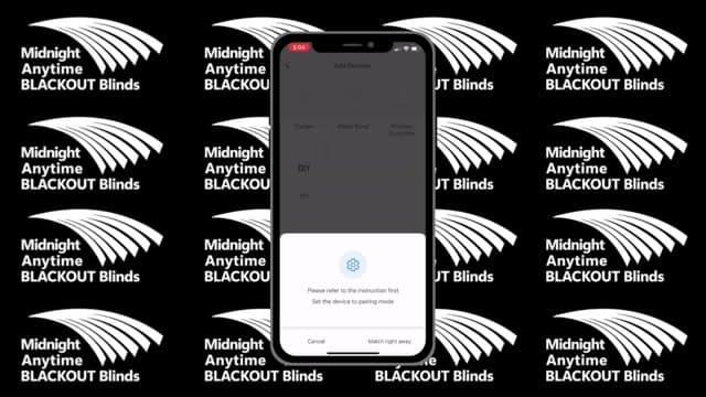 Pairing a blind in Smart Life — hold Stop till it jiggles, then Match