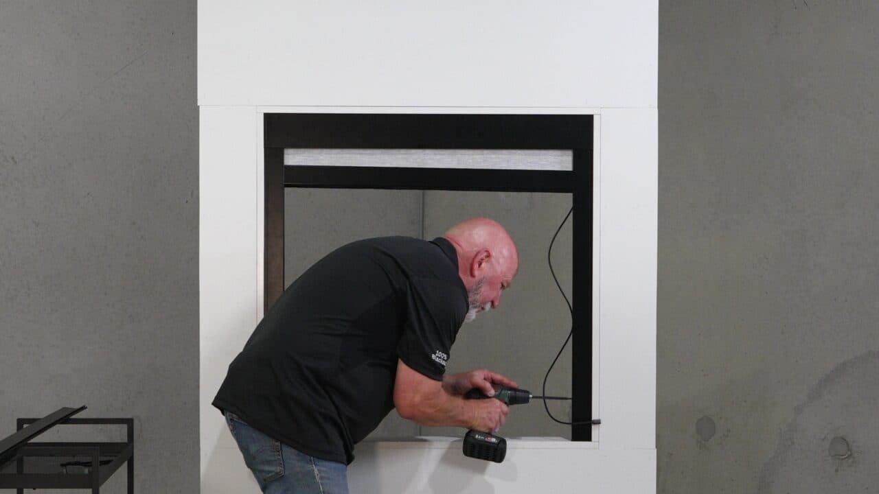 Photo: the charge cable tucked away with the foam blocks.